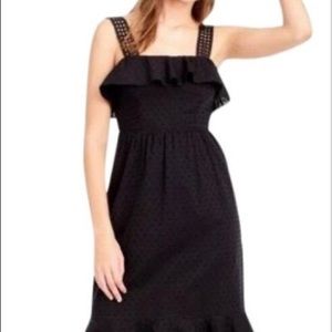 jcrew black midi dress swiss dot